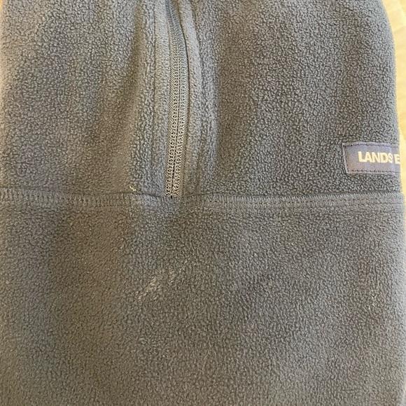 Lands’ End Men’s 3 Quarter Zip Fleece Jacket Pullover.  Navy Blue.  Size Medium - Picture 12 of 12